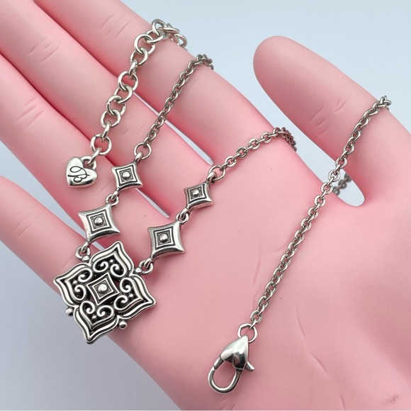 Brighton Alcazar Mystique Black Enamel & Crystal Reversible Pendant Necklace - Picture 1 of 7